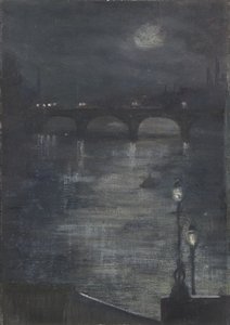 泰晤士河畔的月光，伦敦 作者 凯瑟琳索菲三人行