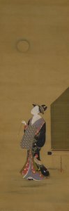 美人望月》，18世纪。 作者 胜川俊町