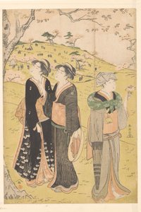 在旭冈山欣赏樱花 作者 胜川俊町