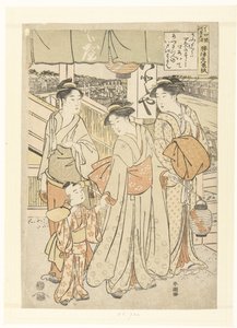 在京都四条的河边享受晚风。
Kyo Shijogawara yusuzumi（物名） 作者 胜川俊町