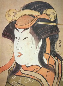扮演女性角色的日本男演员头像，约1787-88（木版画 作者 胜川俊町