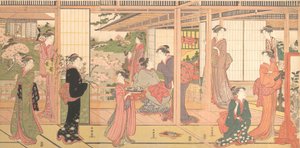 通往花园的大厦，约1786年。 作者 胜川俊町