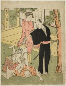 第七幕一木茶馆》，选自话剧《中村》（《四十七忠臣库》）。 作者 胜川俊英