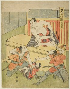 第十幕四十七忠臣库》剧中的阿马卡瓦亚屋 作者 胜川俊英