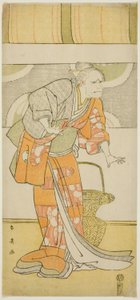 在《源氏和平家柱历》（"Gempei hashira-goyomi"）中饰演八丈的演员 Arashi Ryûzô II 作者 胜川俊英
