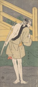 岚龙藏作为一个只穿着淡蓝色衣服的人，约1796年。