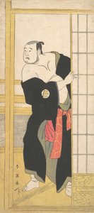 麻生田三郎作为一个穿绿色和服的壮汉，约1795年。