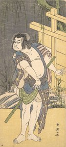 歌舞伎演员Sakata Hangoro III扮演逃犯，约1791年。