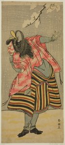 1789 年 11 月在市村剧院演出的戏剧《花之江户正仓道祭》中饰演平新野正仓道的演员市川团十郎五世 作者 胜川俊英