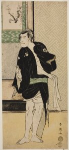 1790 年正月在中村剧场（？）演出的《曾我春之西伊达丈目》中扮演曾我之道三郎的演员市川驹藏二世，伪装成流氓户兵卫（？