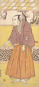 演员Onoye Matsusuke I，作为一个男人，右手拿着一个封闭的风扇，约1780年。 作者 胜川俊英