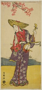 1790 年 11 月在川崎剧场演出的戏剧《Dai Danna Kanjincho》中饰演漫步乐师的演员泽村玉柄