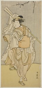 1790 年 11 月在中村剧场演出的话剧《小夜曲之中山日木之鹤金》中饰演大作的演员濑川菊之条三世 作者 胜川俊英