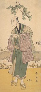 第三幅万户彦三郎作为一个人站在河岸上，约1793年。 作者 胜川俊英