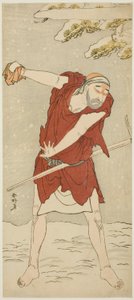 演员小野江松介（Onoe Matsusuke I）在 "Courtesan：在 "Kerria Roses at Ide"（"Keisei Ide no yamabuki"）中饰演补天僧 作者 胜川俊康®̄