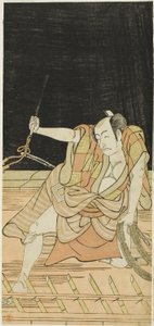 夏日祭大阪之镜"（"Natsu MatsuriNaniwa Kagami"）中饰演黑兵丹七的演员 Nakamura Nakazô I 和饰演德兵一尊的演员 Ichikawa Danjûrô V 作者 胜川俊康®̄