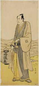 1790 年二月在市村剧场演出的话剧《曾我宗师》中饰演丹波屋助太郎的演员市川丹十郎五世 作者 胜川俊康®̄