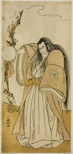 1780 年 11 月在森田剧场演出的话剧《时空屋-江户的初雪》中饰演树德院的演员市川团藏四世 作者 胜川俊康®̄