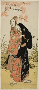 1789 年 9 月在中村剧场上演的《平家兵伎》中饰演片谷半七的演员市川驹三世（Ichikawa Komazo III）。 作者 胜川俊康®̄