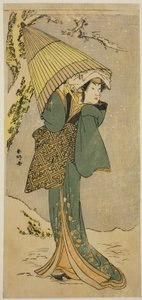 1784 年 11 月在中村剧场演出的话剧《Oakinai Hiru ga Kojima》中饰演清泷的演员中村理子一世 作者 胜川俊康®̄