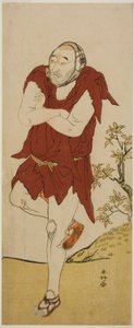 1787 年 5 月在中村剧场演出的《京成一出之山吹》中饰演僧侣（观音菩萨）的演员小野江松介一世 作者 胜川俊康®̄
