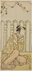 1790 年 4 月在中村剧场演出的《春之西岐伊达丈曾我》中饰演大野江的演员大川常代二世 作者 胜川俊康®̄