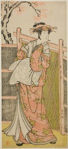 1787 年 7 月在中村剧场演出的《高尾大明神百鸟之玉垣》中饰演高尾歌妓灵魂的演员泽村宗十郎三世 作者 胜川俊康®̄