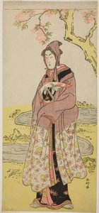 1788 年 2 月在桐剧场演出的《京成名取曾我》中饰演库门之助的演员濑川菊之条三世 作者 胜川俊康®̄