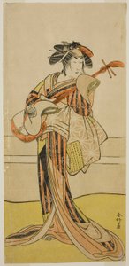 1780 年 11 月在中村剧场演出的话剧《西木若鹰》中饰演大山的演员山下芒菊一世 作者 胜川俊康®̄