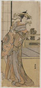 岚山村次郎（Arashi Murajiro），1780年代后期担任妓女，手握一封信。 作者 胜川俊子