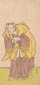 中村富三郎饰演的胡须稀少的老人，约1780年。