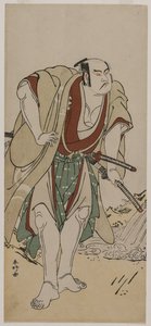 Otani Hiroji III，作为站在河边的武士，c。 1780年。