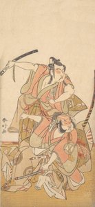 演员Ichikawa Yaozo II在扮演Soga no Goro，约1772年。 作者 胜川俊子