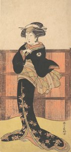 第四幅岩井半四郎扮演的黑衣女子，约1778年。 作者 胜川俊子