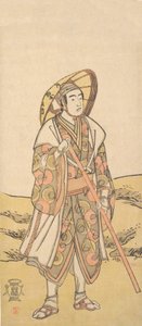 第三代泽村宗三郎作为朝圣者前往观音神社，约1784-88年。 作者 胜川俊子