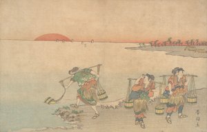 岸边的三艘运水船，18世纪末。