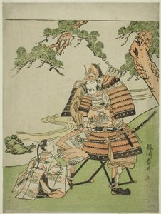 Teewarior Kusunoki Masashige (1294-1336) Bijing 告别Hison Masatsura，c. 1780（韩文背面印刷；Chuban） 作者 胜川俊生