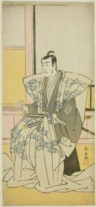 1789 年正月在中村剧场演出的话剧《江户之富士若柳曾我》中饰演鸠山重忠的演员松本小四郎。