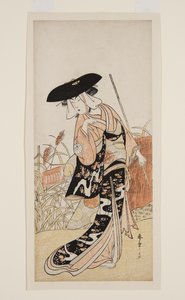 饰演狐狸冲虚的演员濑川菊之条三世（彩色木刻版画 作者 胜川俊章