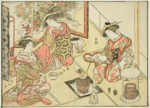 冈内屋的歌妓，选自《妓院美女镜》（Seiro bijin awase sugata kagami），第 2 卷。