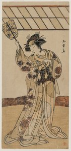 Segawa Kikunojo II作为摔跤比赛的裁判，c。 1770年代后期。 作者 胜川俊章
