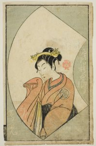 演员姉川新四郎二世，选自 "舞台粉丝画册（Ehon butai ogi）"。 作者 胜川俊章
