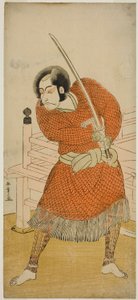 1777 年 5 月在市村剧场演出的《奥州足立原》中饰演阿部贞人的演员市川团十郎五世 作者 胜川俊章