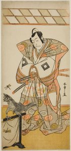 1779 年 11 月在中村剧场演出的戏剧《开利花荣太平记》中饰演足利尊氏的演员市川团十郎五世 作者 胜川俊章