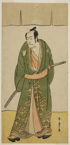 1780 年二月在中村剧场演出的《初音鹤娃曾我》中饰演五音仙女的演员市川团十郎五世 作者 胜川俊章