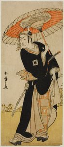 1782 年 5 月在中村剧场演出的《七草之曾我》中饰演花川户之助的演员市川团十郎五世 作者 胜川俊章
