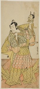 1778 年正月在中村剧场上演的《海道一八荒木曾我》一剧中饰演工藤助节的演员市川团十郎五世 作者 胜川俊章