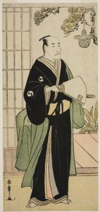 1783 年 5 月在中村剧场演出的话剧《金德本中村》中饰演小越由良之助的演员市川团十郎五世 作者 胜川俊章
