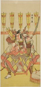 1781 年 5 月在中村剧场演出的《Kuruwa-gayoi Komachi Soga》一剧中饰演柳根五郎的演员市川团十郎五世 作者 胜川俊章