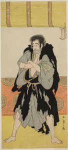 1784 年 11 月在中村剧场演出的话剧《Oakinai Hiru ga Kojima》中饰演伪装成清左卫门保津的僧人蒙乐的演员市川团十郎五世 作者 胜川俊章
